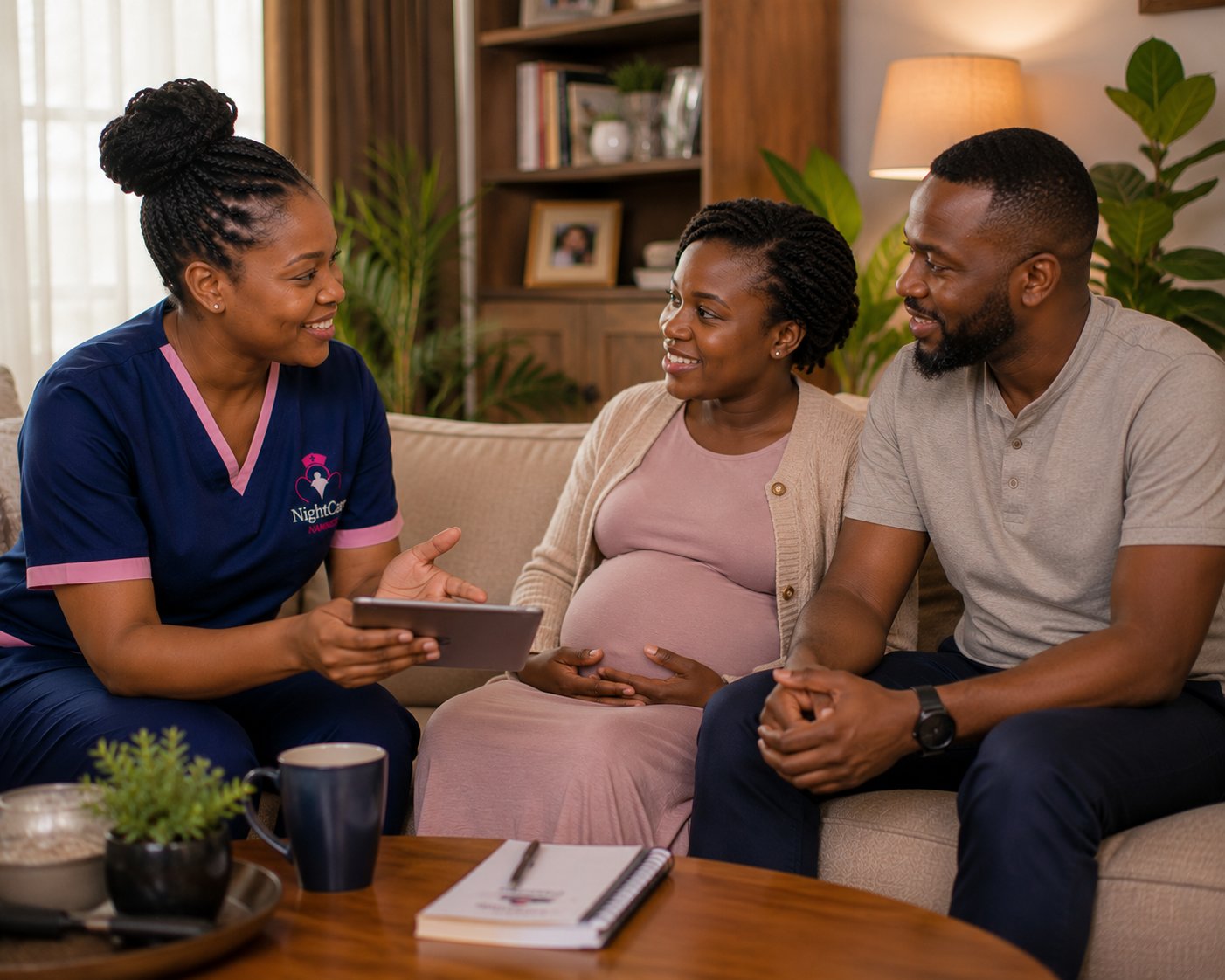 NightCare Nannies live-in caregiver meeting with a family