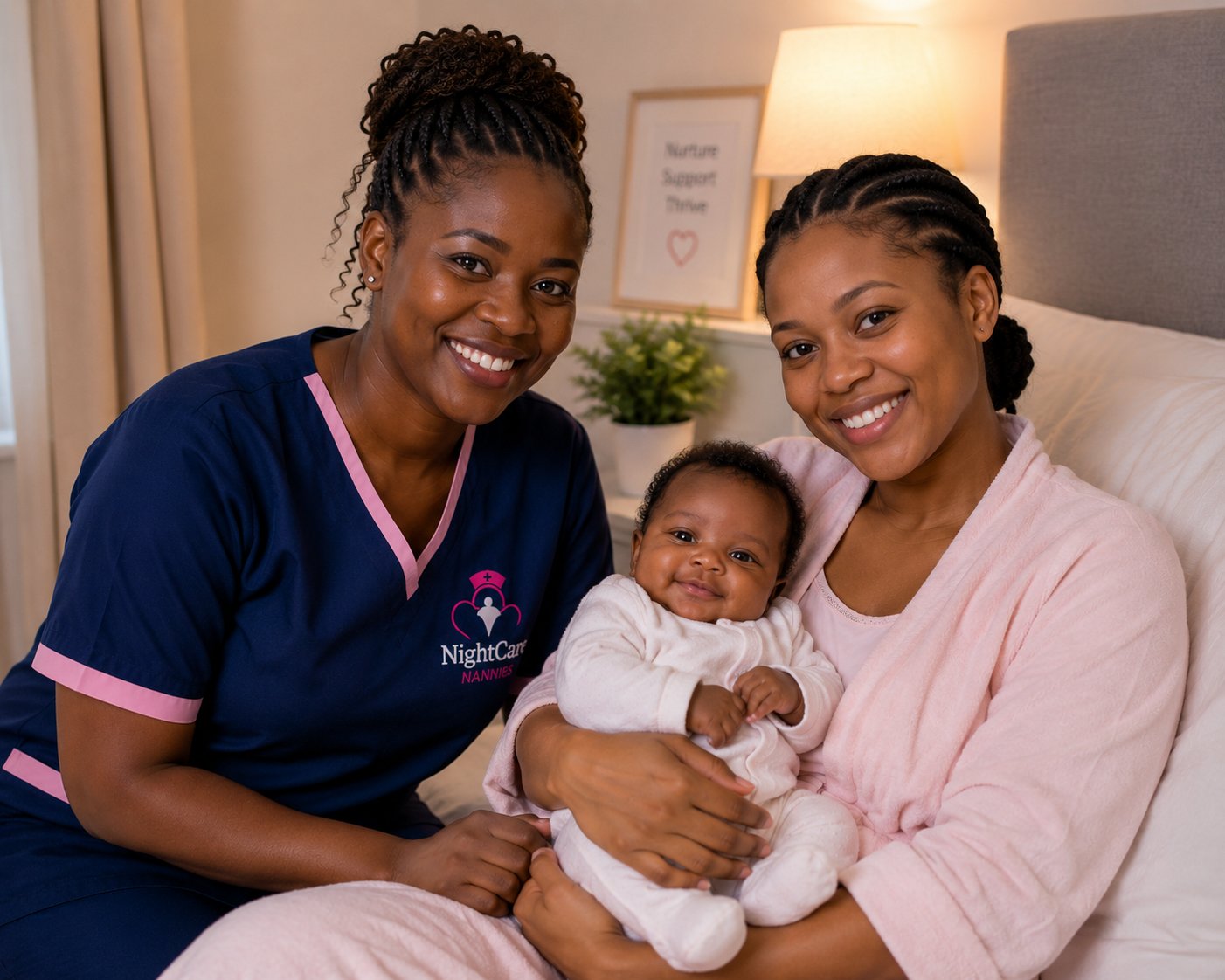 NightCare Nannies nurse supporting a mother during postpartum recovery