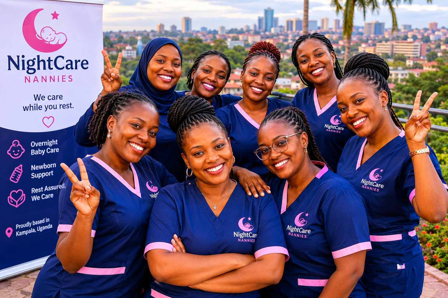 The NightCare Nannies team of nurses and midwives, Kampala